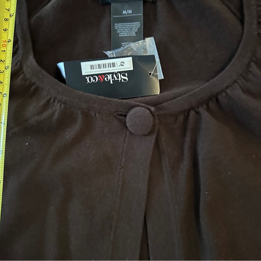 Style & Co. Dark Brown Cardigan - Picture 5 of 7